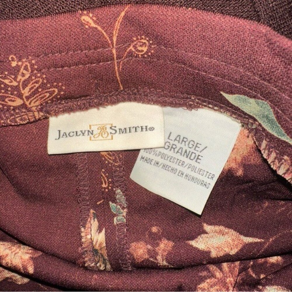 Jaclyn Smith Vintage Floral Two-Piece Set Brown Top M Maxi Skirt L Cottagecore - Picture 9 of 10